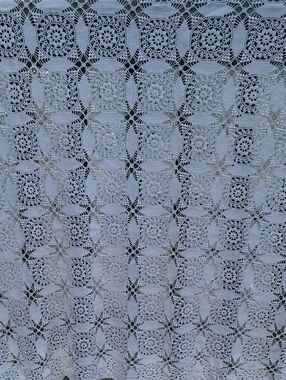 Vintage Handcrafted Crochet Tablecloth, 66"x80", Elegant Home Decor